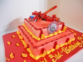 Fire Truck Birthday Cake on Birthday Boy